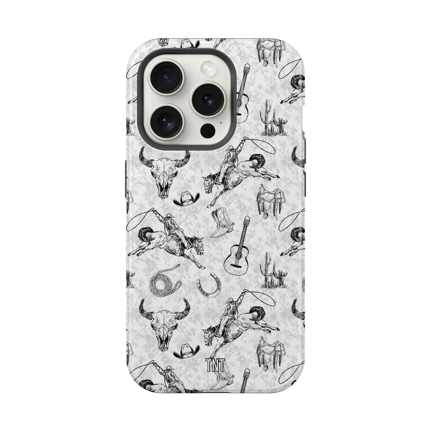 Cowboy Collage Black and White Tough Magnetic Phone Case