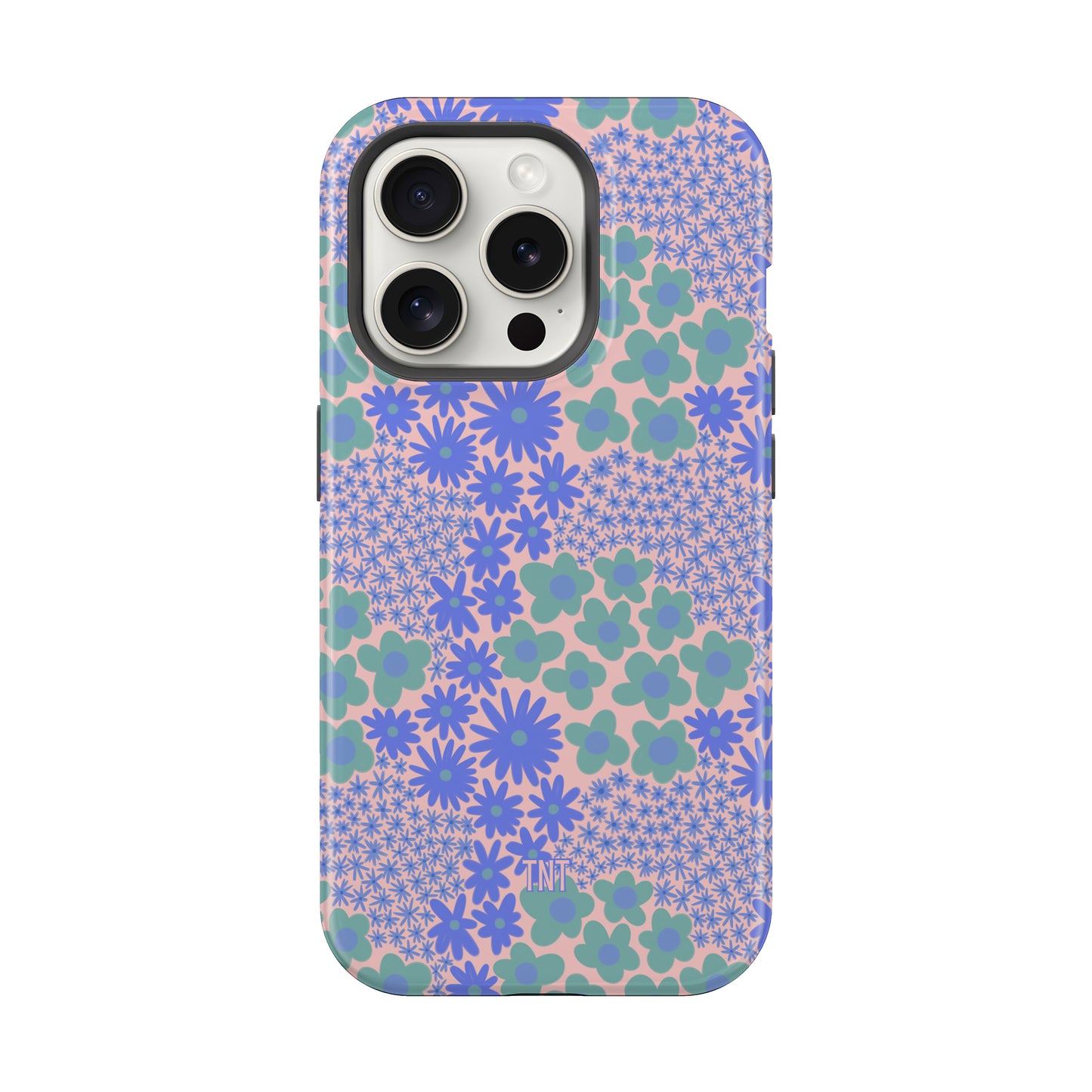 Blue Preppy Summer Florals Tough MagSafe Phone Case