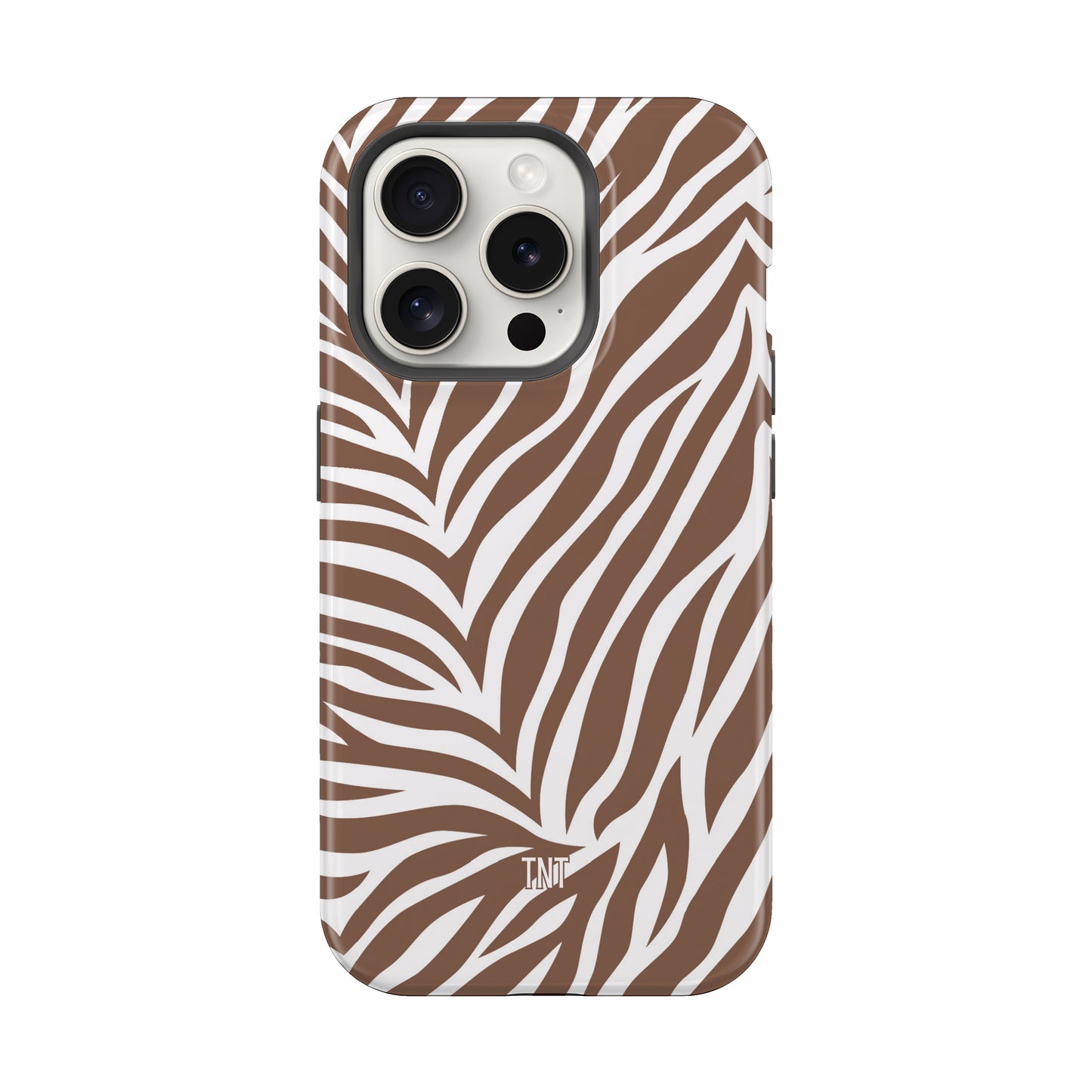 Brown Zebra Print Boho Tough Magsafe Phone Case