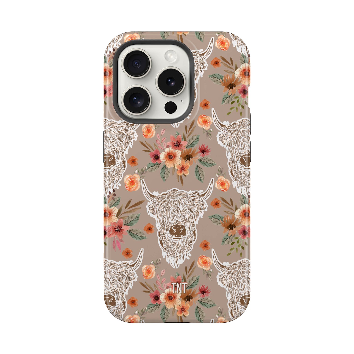 Neutral Boho Highland Cows Phone Case