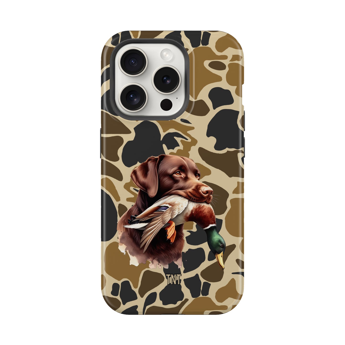 Brown Chocolate Lab Duck Camo Hunting Tough MagSafe Phone Case