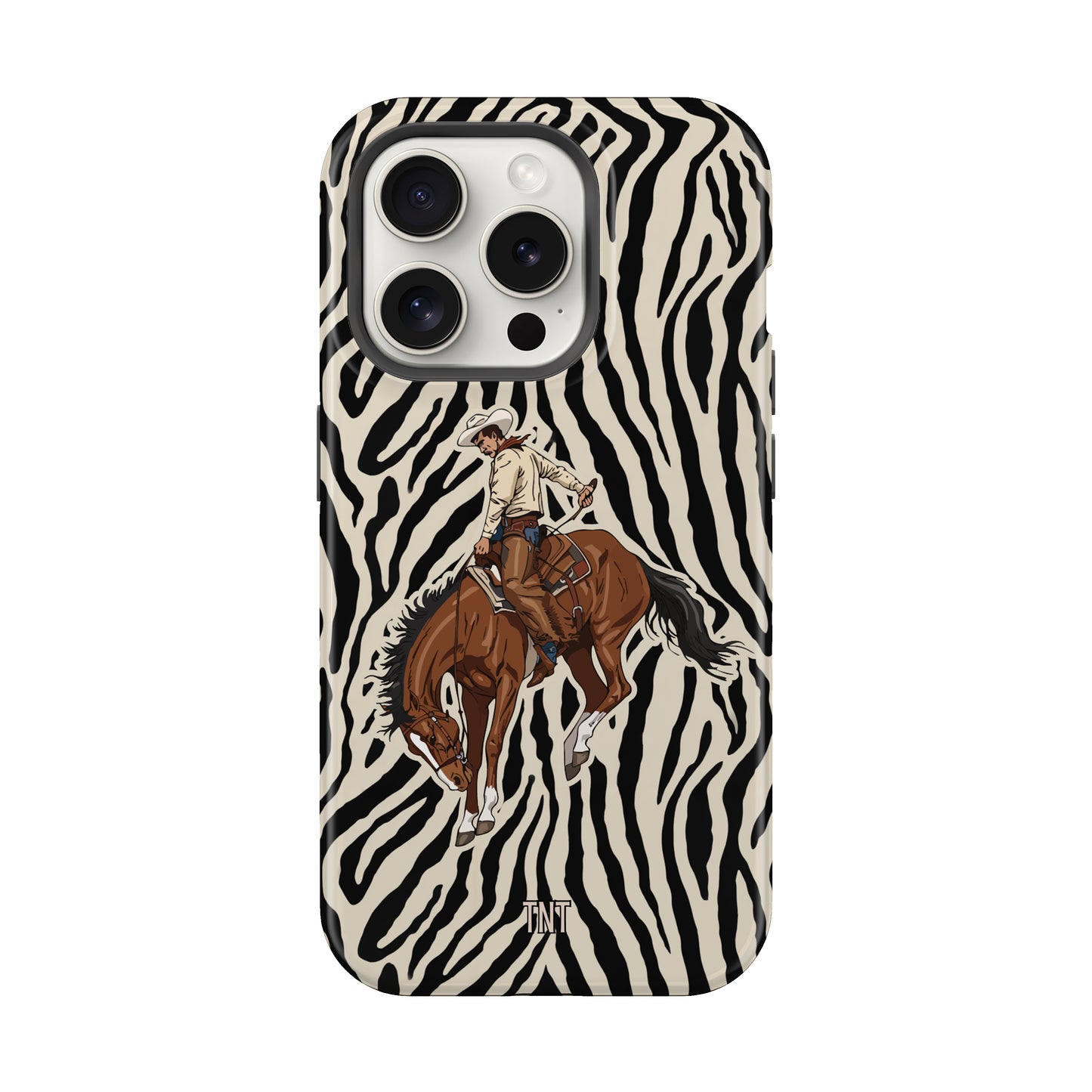 Zebra Bronc Rider Rodeo Western Tough MagSafe Phone Case