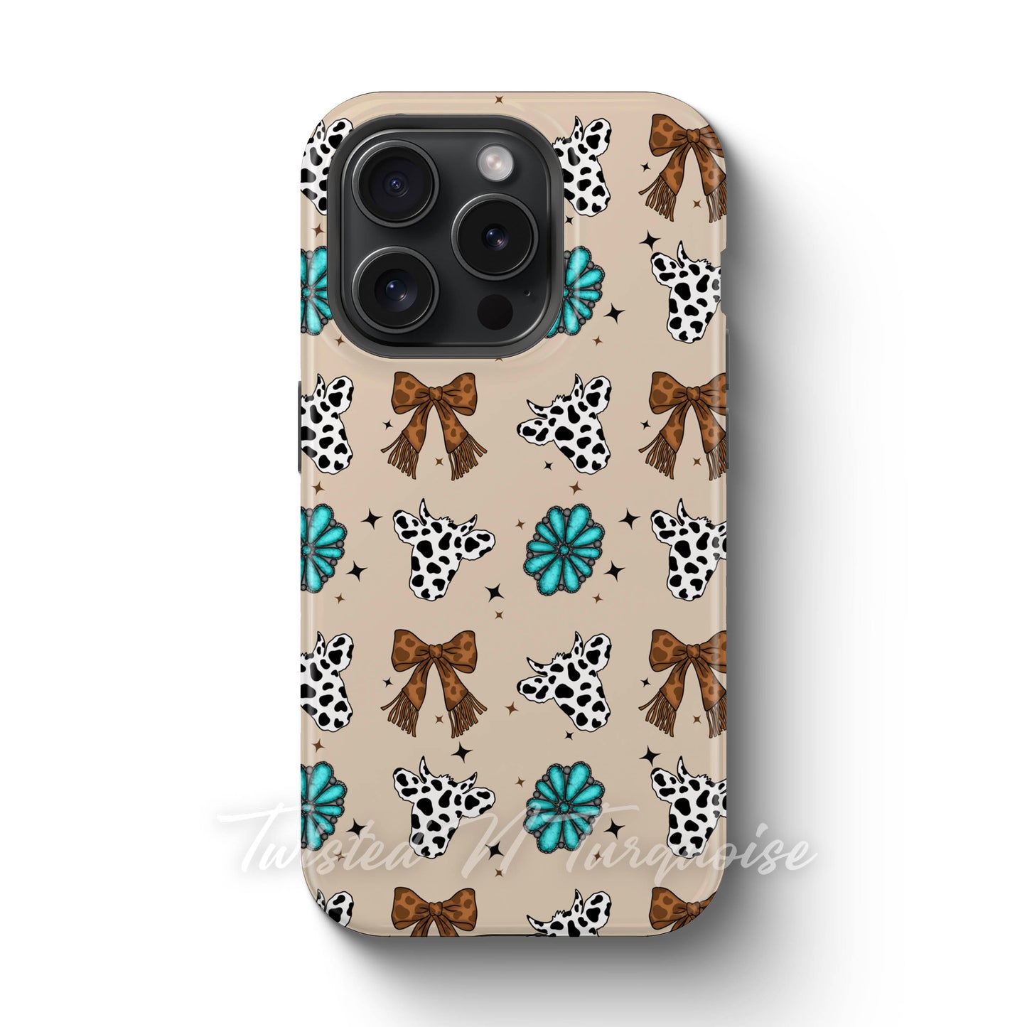 Cows and Bows Western Turquoise Tough Magnetic Phone Case