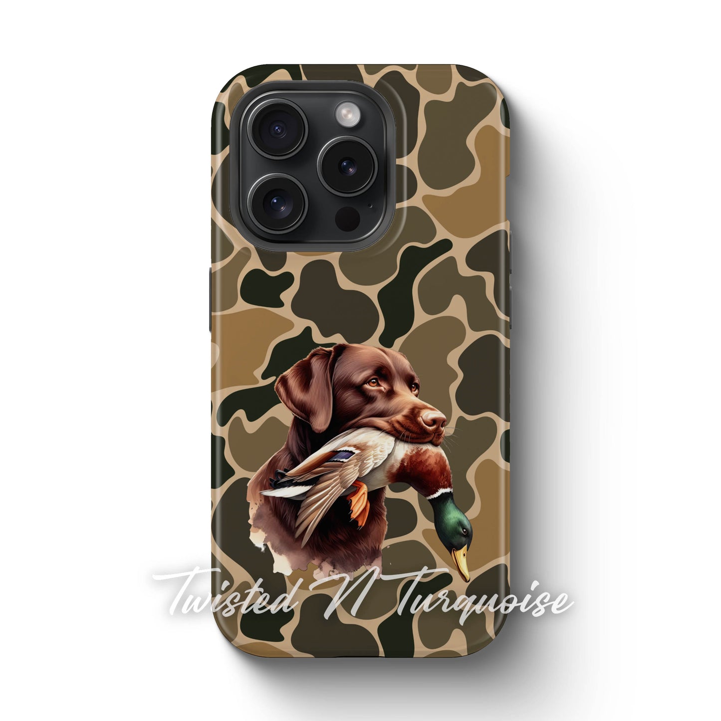 Chocolate Brown Lab Duck Camo Tough Phone Case