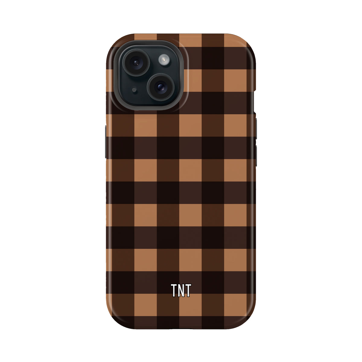 Brown Fall Gingham Tough MagSafe Phone Case
