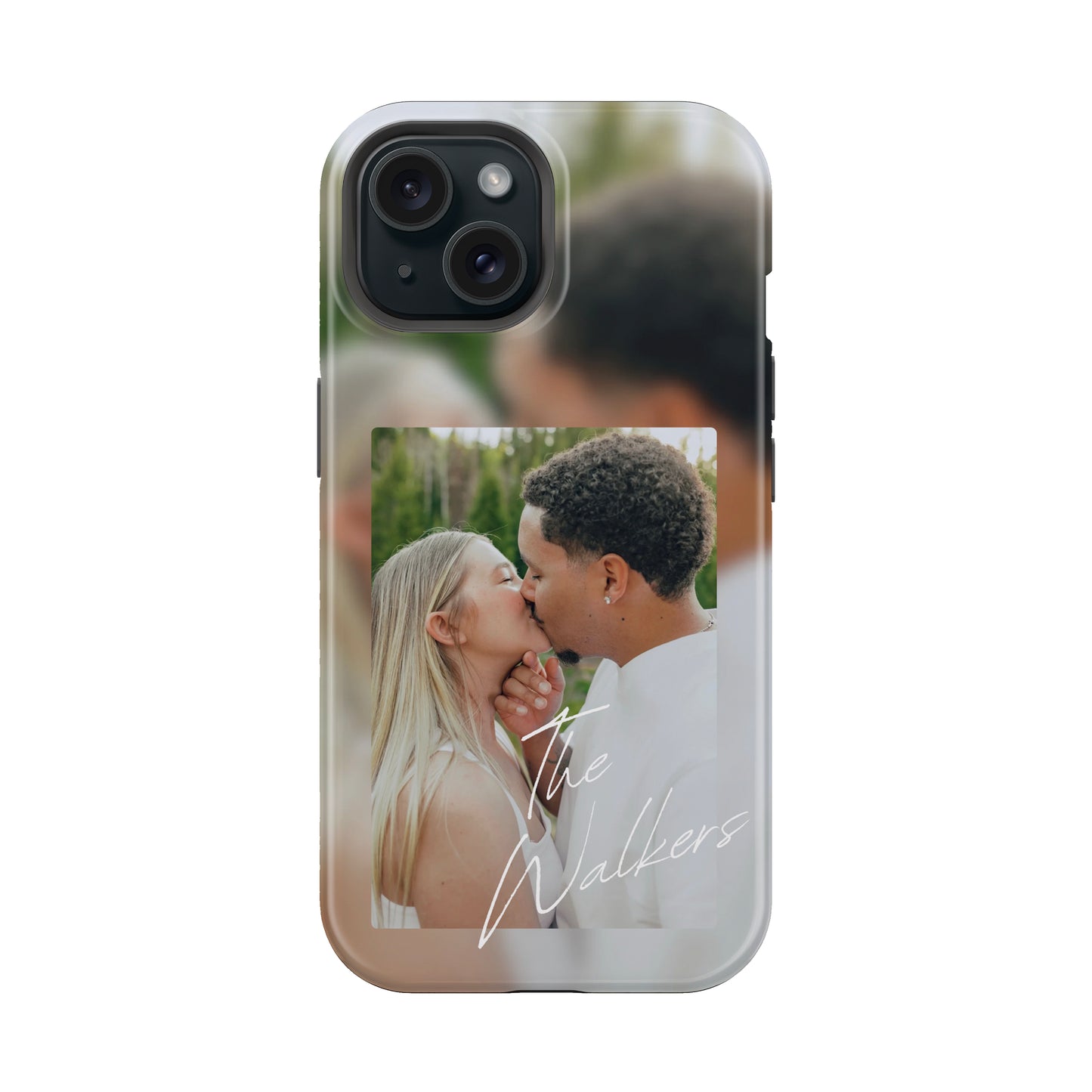 Single Photo W/ Blurred Background Phone Case Customizable Personalized Family Couple Married Engaged Keep Sake Photo Case