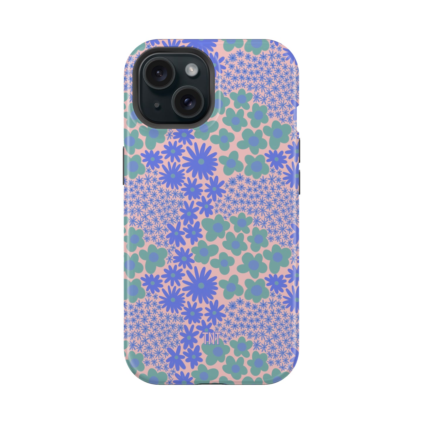 Blue Preppy Summer Florals Tough MagSafe Phone Case