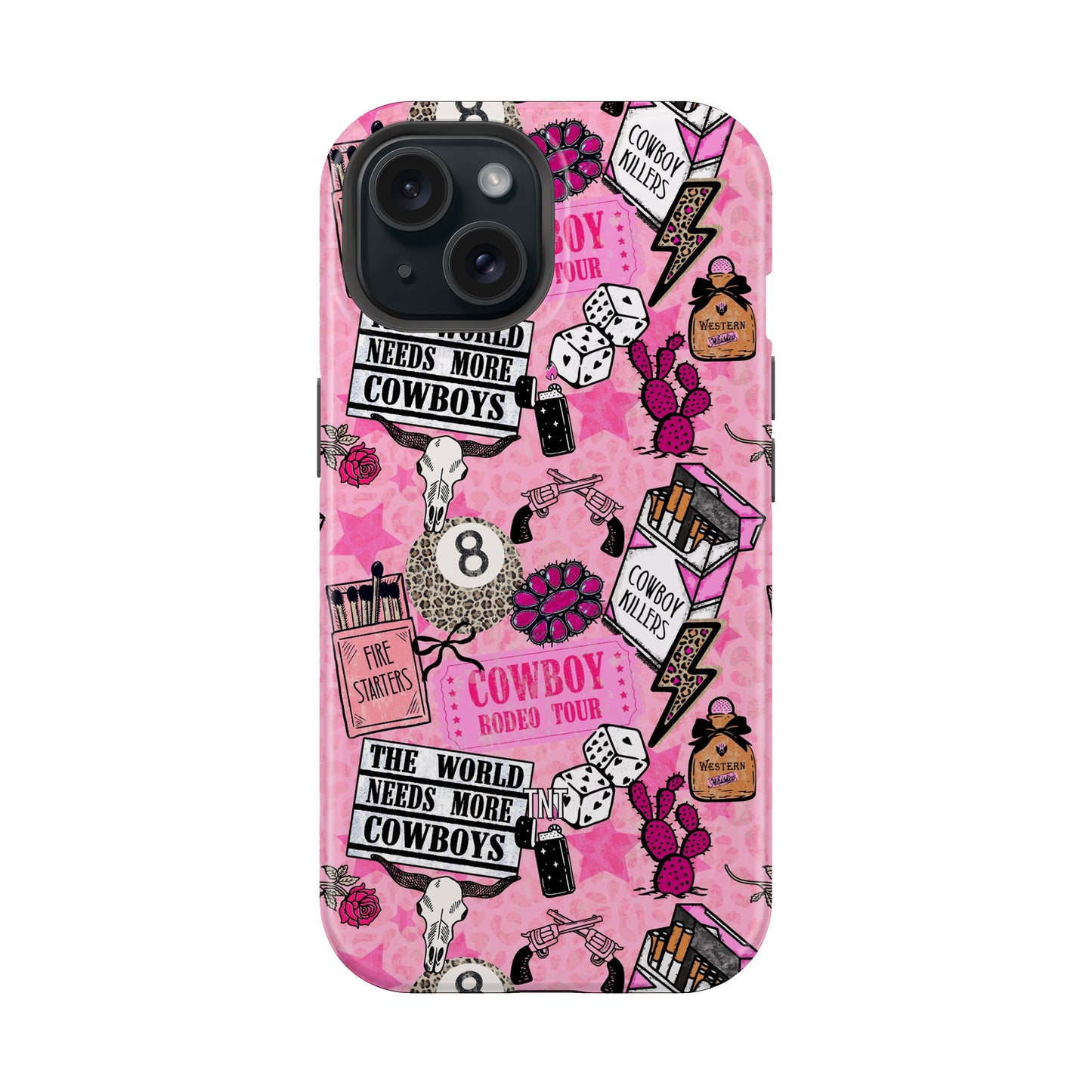 Pink Cowboy Collage Tough MagSafe Phone Case