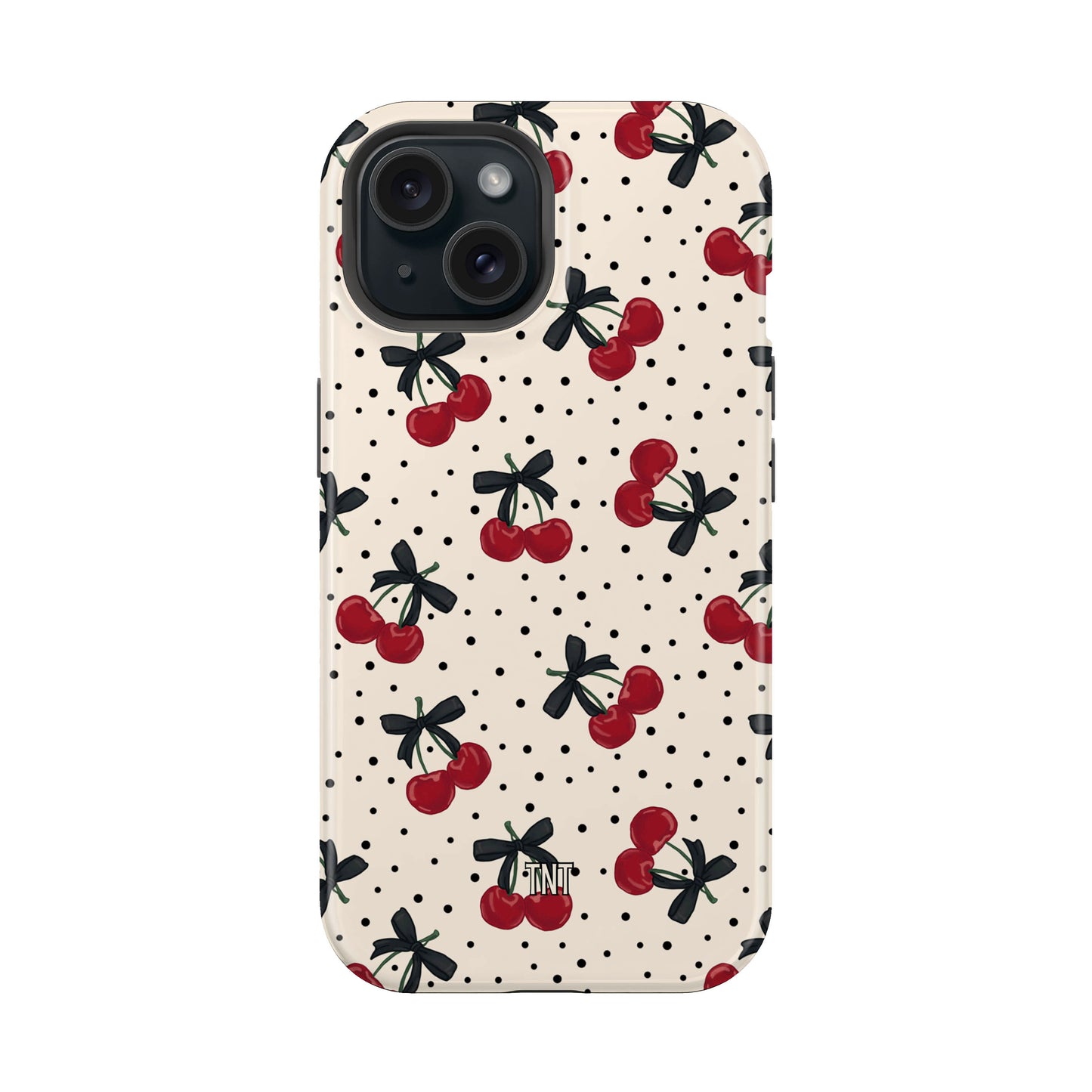 Polka Dot Cherries Girly Bows Tough Magnetic Phone Case