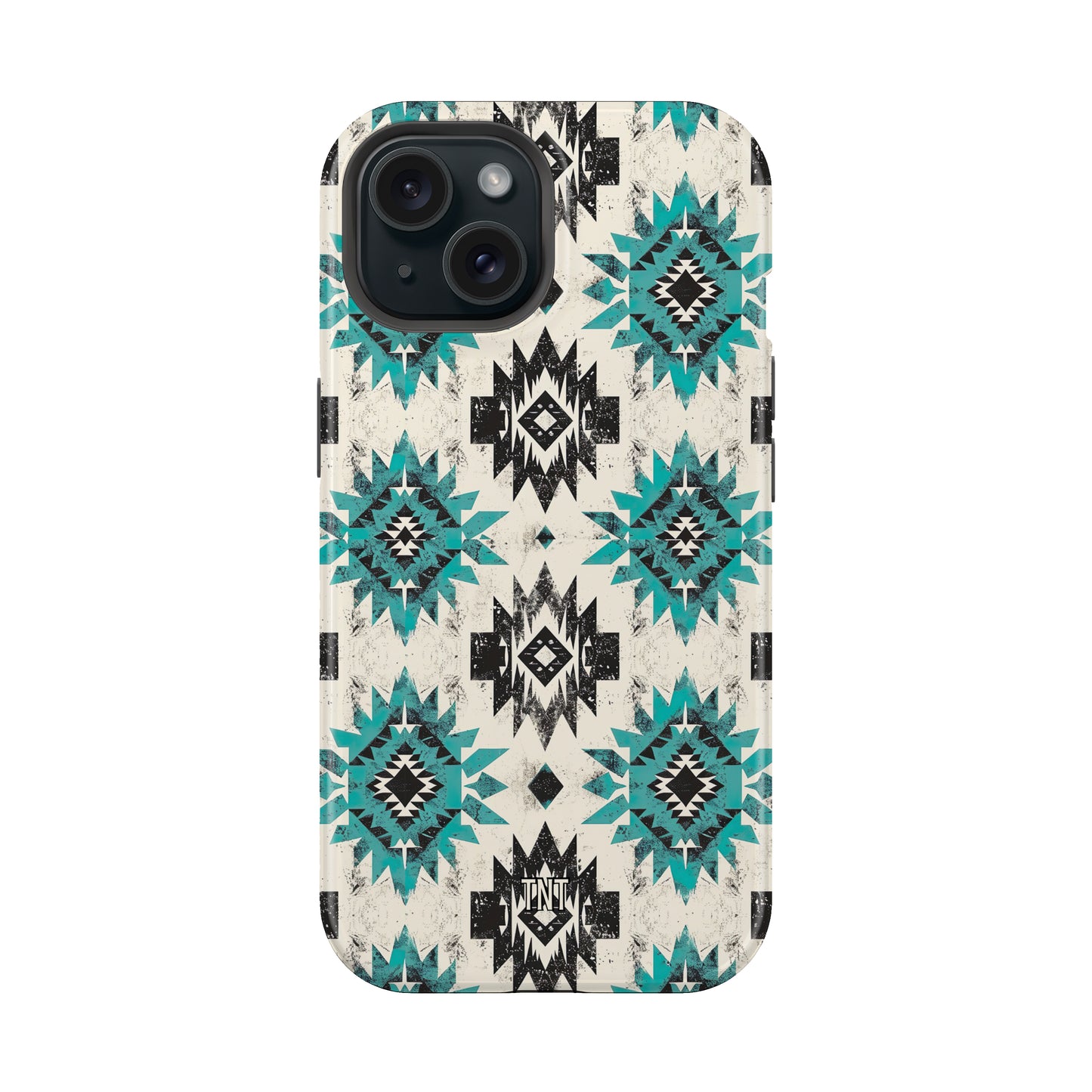 Distressed Turquoise Aztec Western Tough MagSafe Phone Case