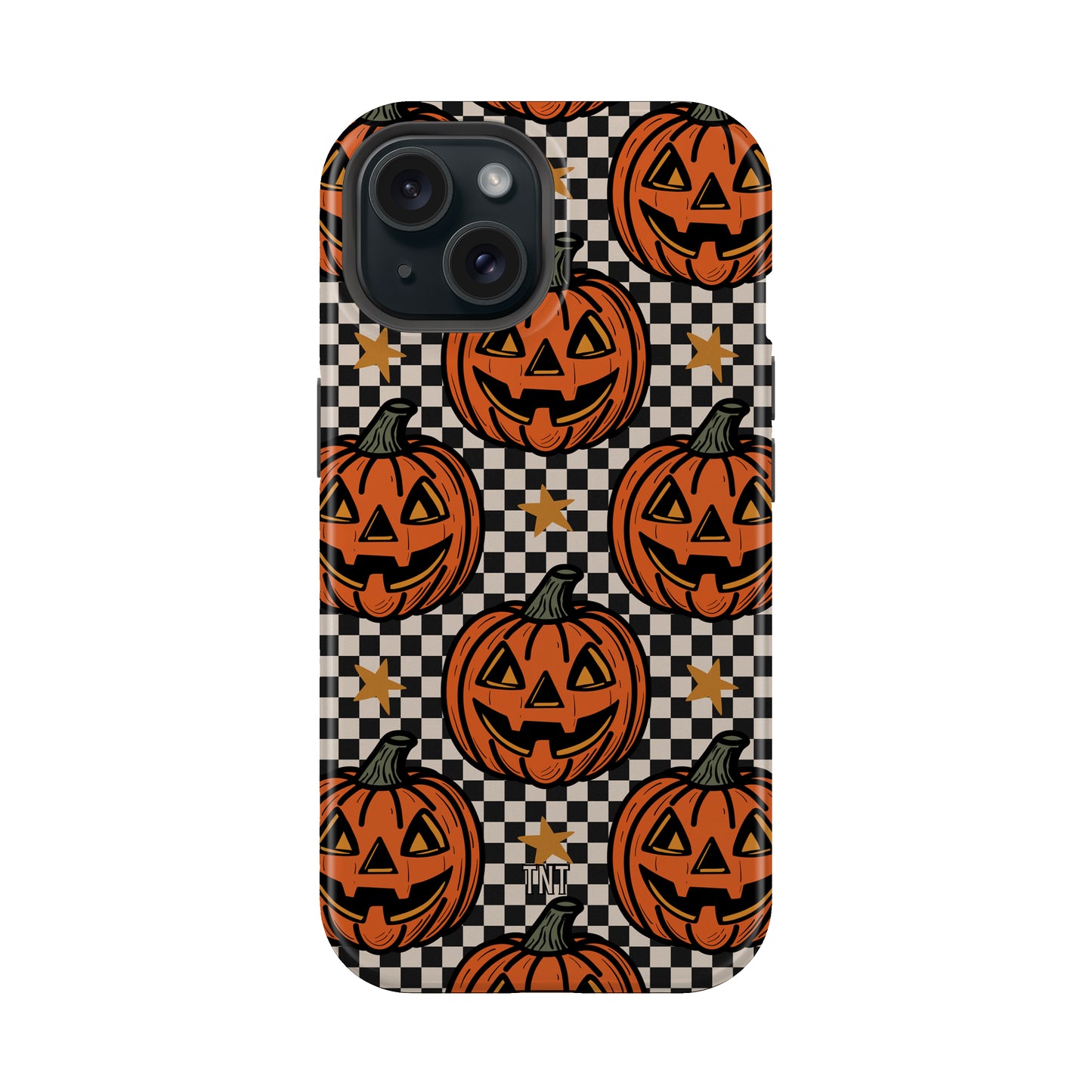 Vintage Jack-o’-lantern Pumpkin Checkered MagSafe Phone Case