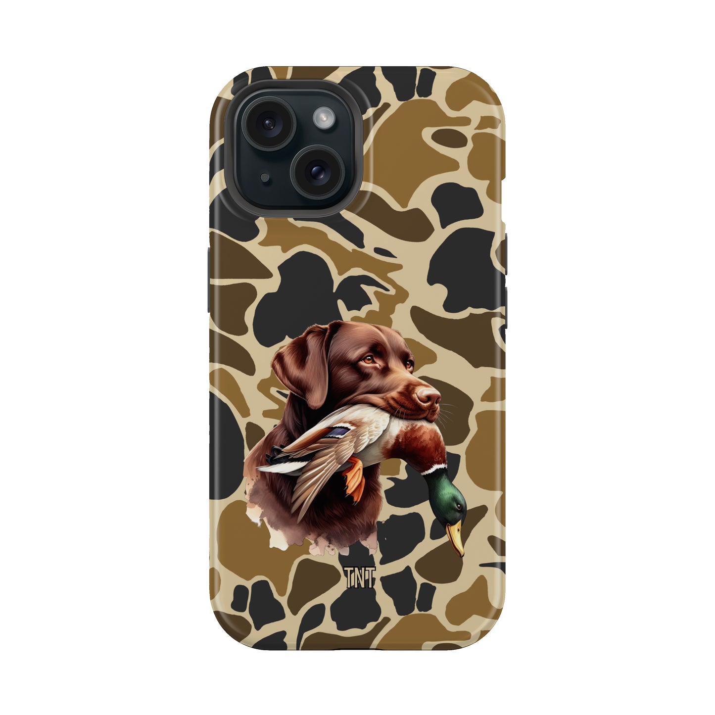 Brown Chocolate Lab Duck Camo Hunting Tough MagSafe Phone Case