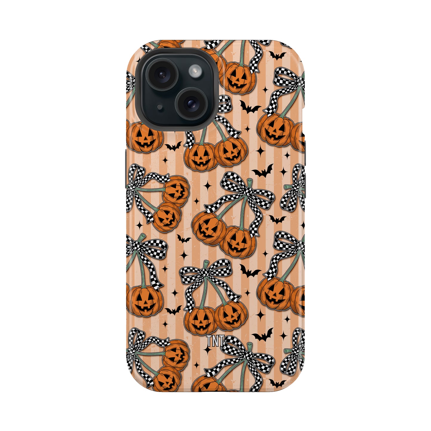 Pumpkin Checkered Cherries Halloween Tough Magnetic Mobile Phone Case