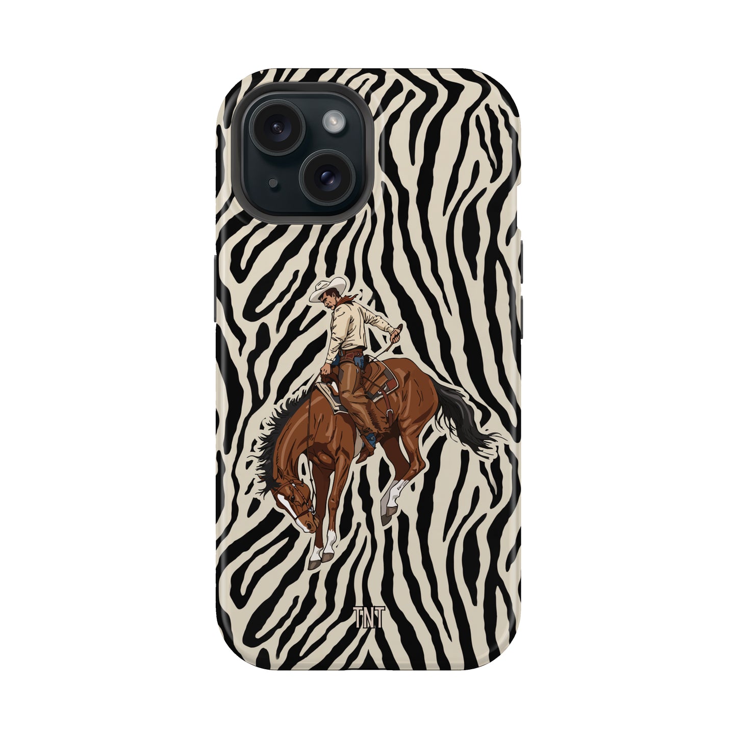 Zebra Bronc Rider Rodeo Western Tough MagSafe Phone Case