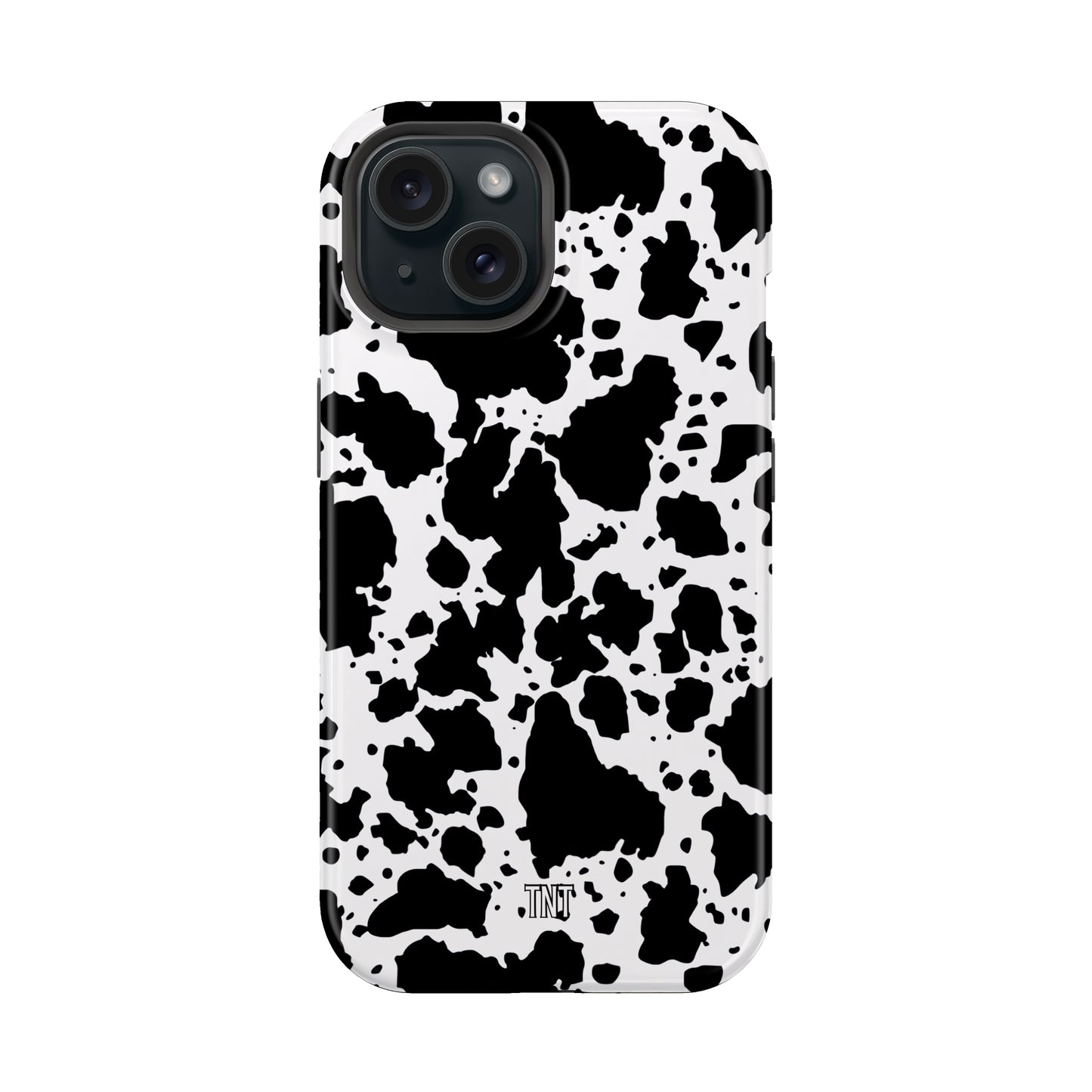 Black Cow Print Western Tough MagSafe Phone Case
