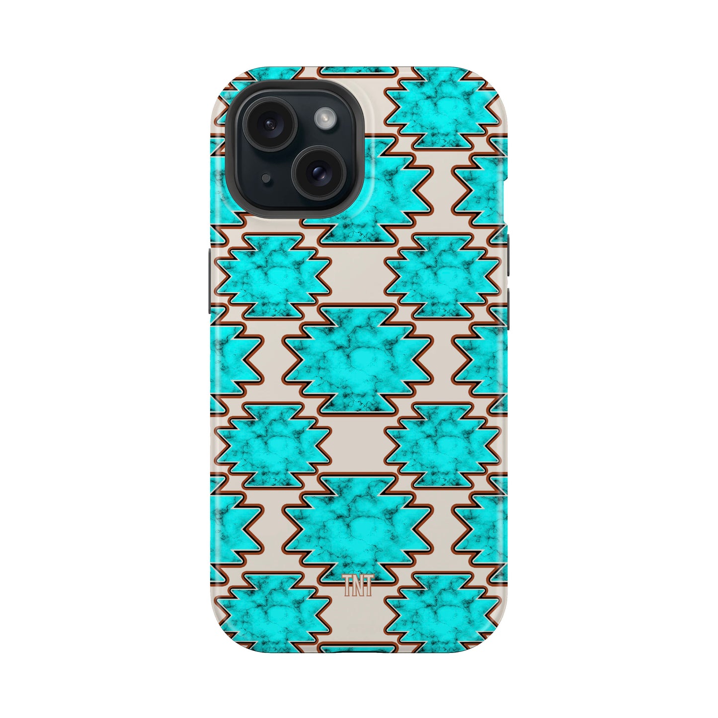 Turquoise Marble Aztec Western Tough Magnetic Mobile Phone Case