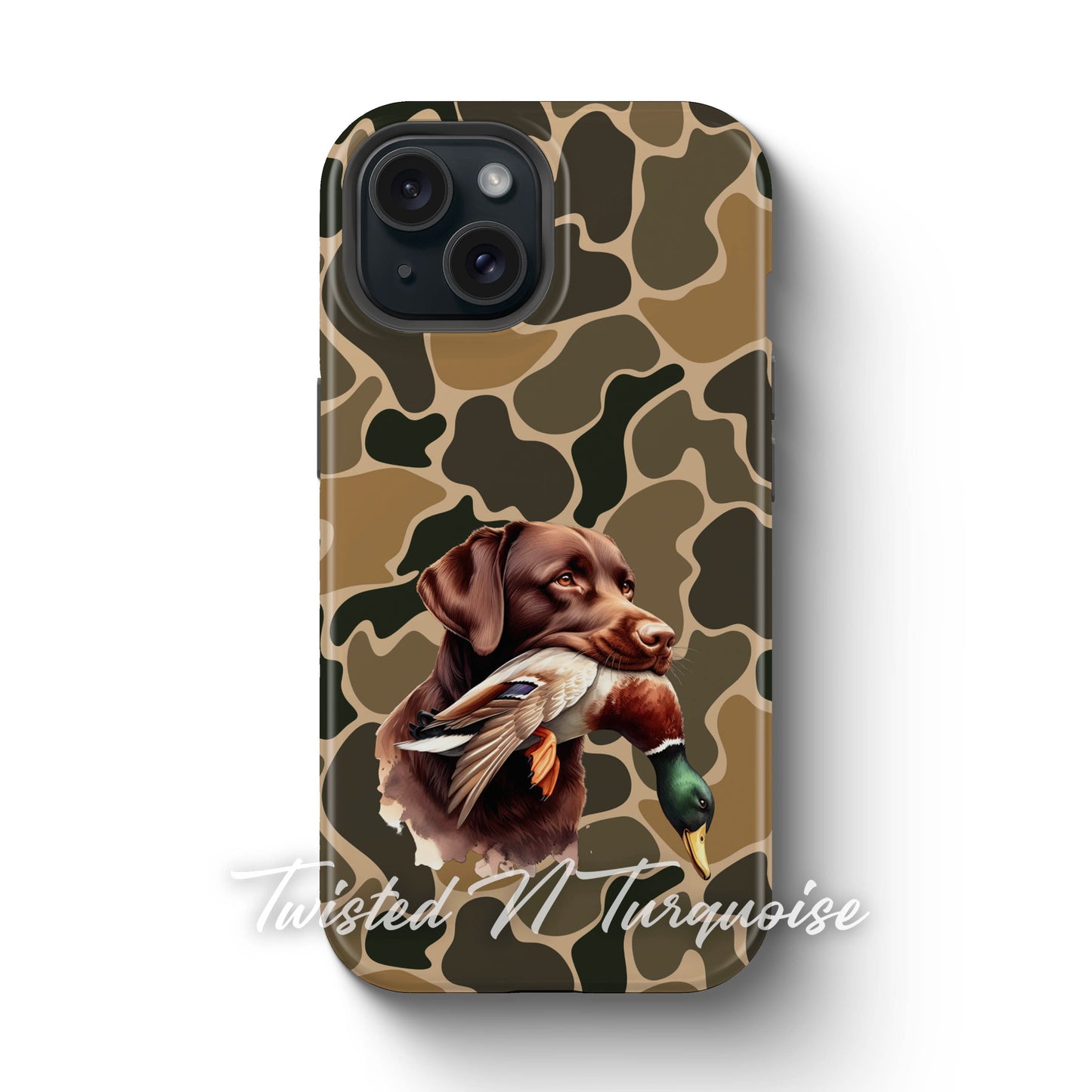 Chocolate Brown Lab Duck Camo Tough Phone Case