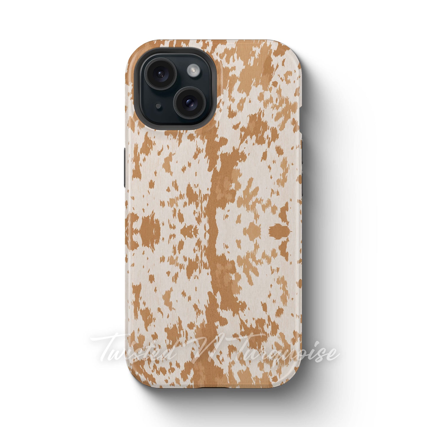 Light Brown Latte Cowhide Tough Magnetic Phone Case