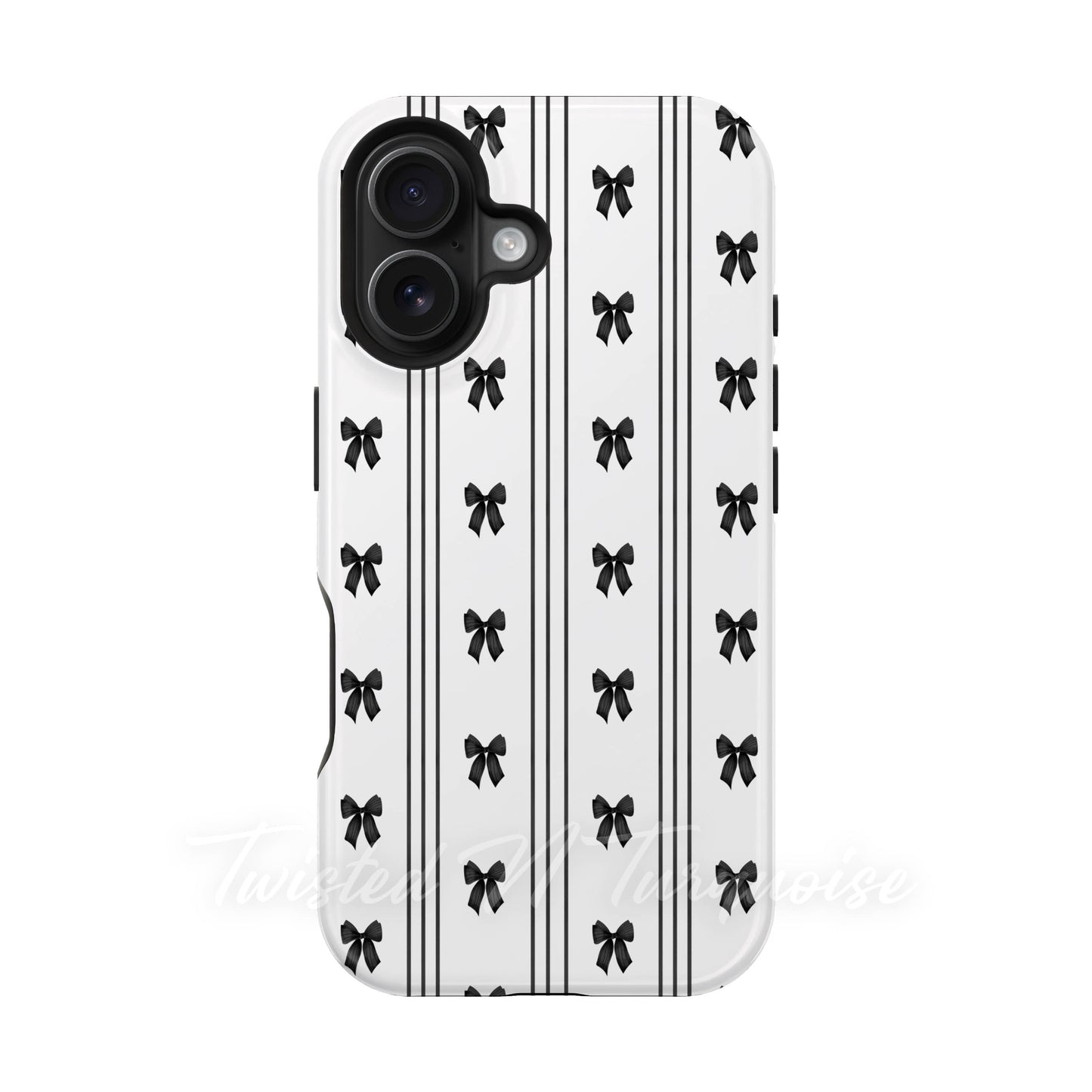 Black Stripes Bows MagSafe Phone Case