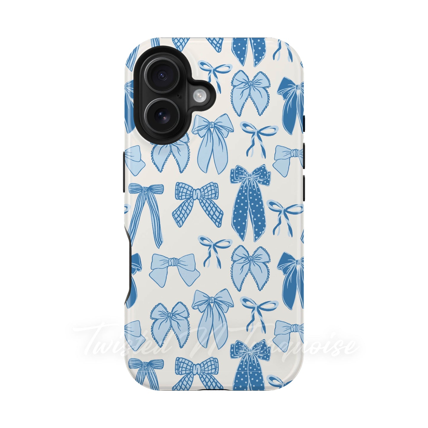 Winter Bows Blue Tough Magnetic Phone Case