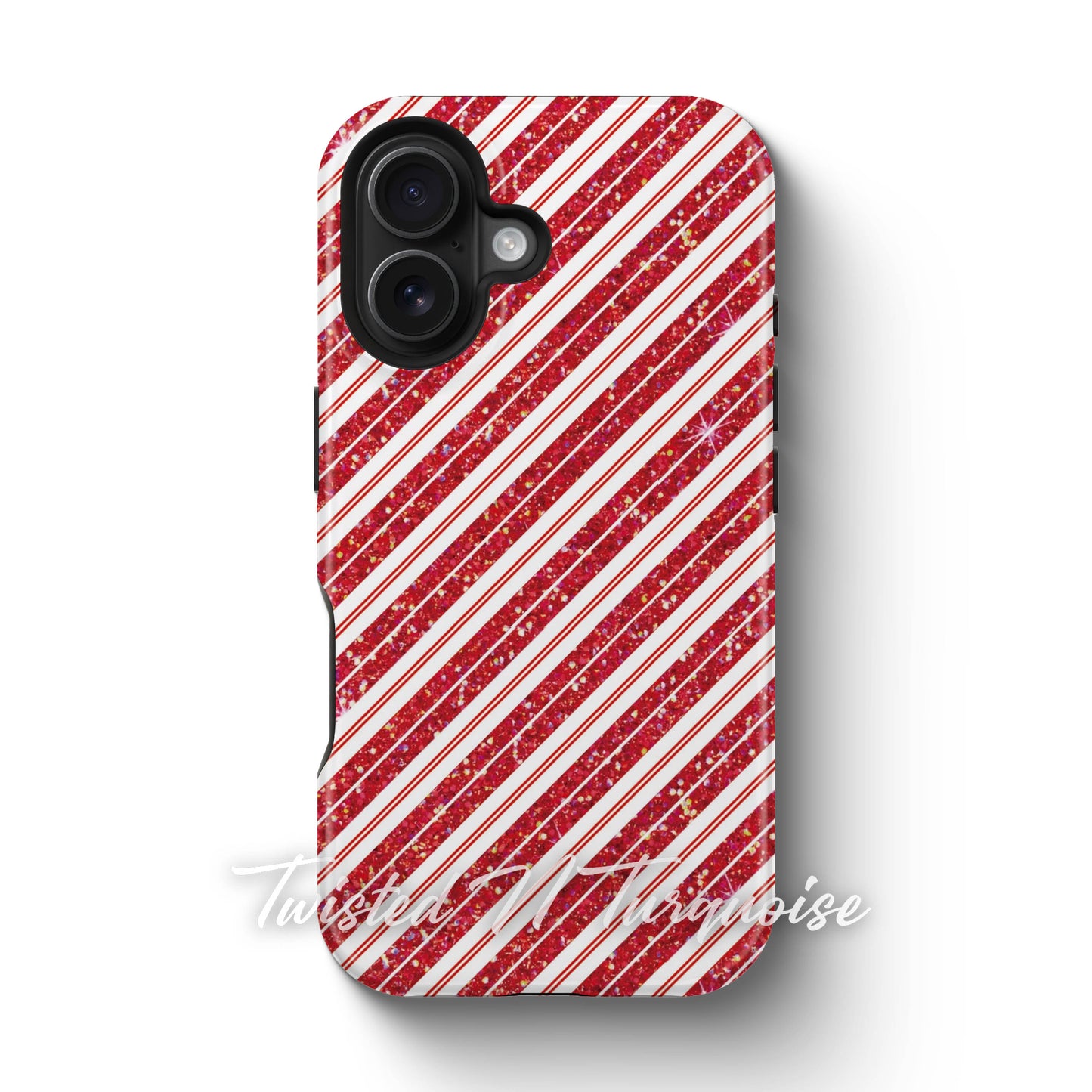 Candy Cane Glitter Tough Phone Case