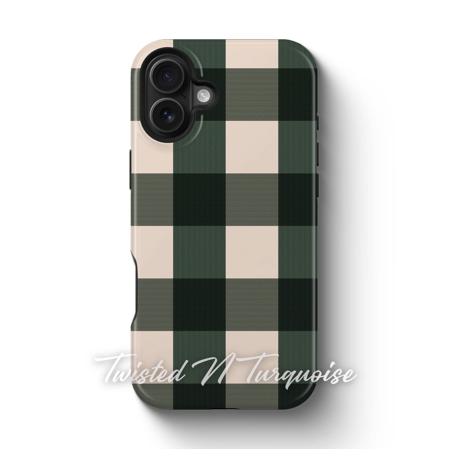 Green Plaid Magnetic Tough Phone Case