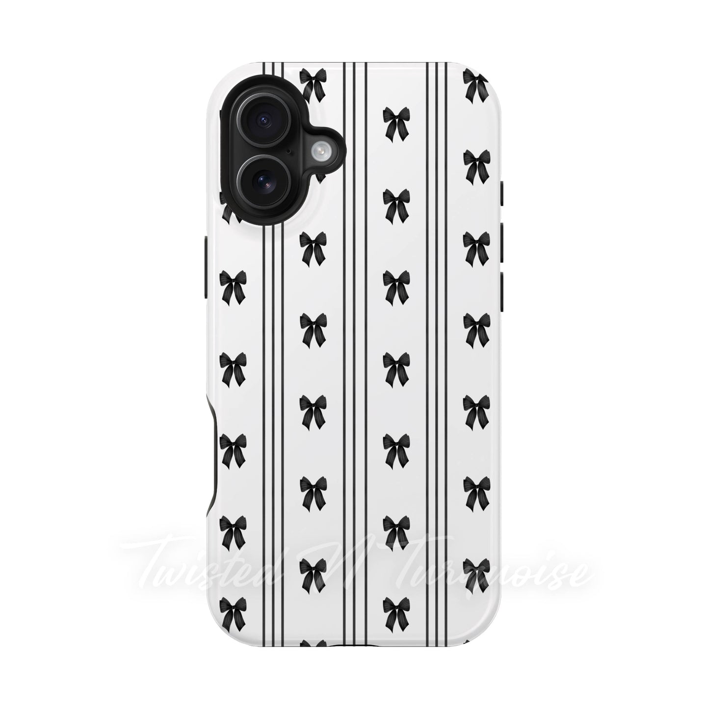 Black Stripes Bows MagSafe Phone Case