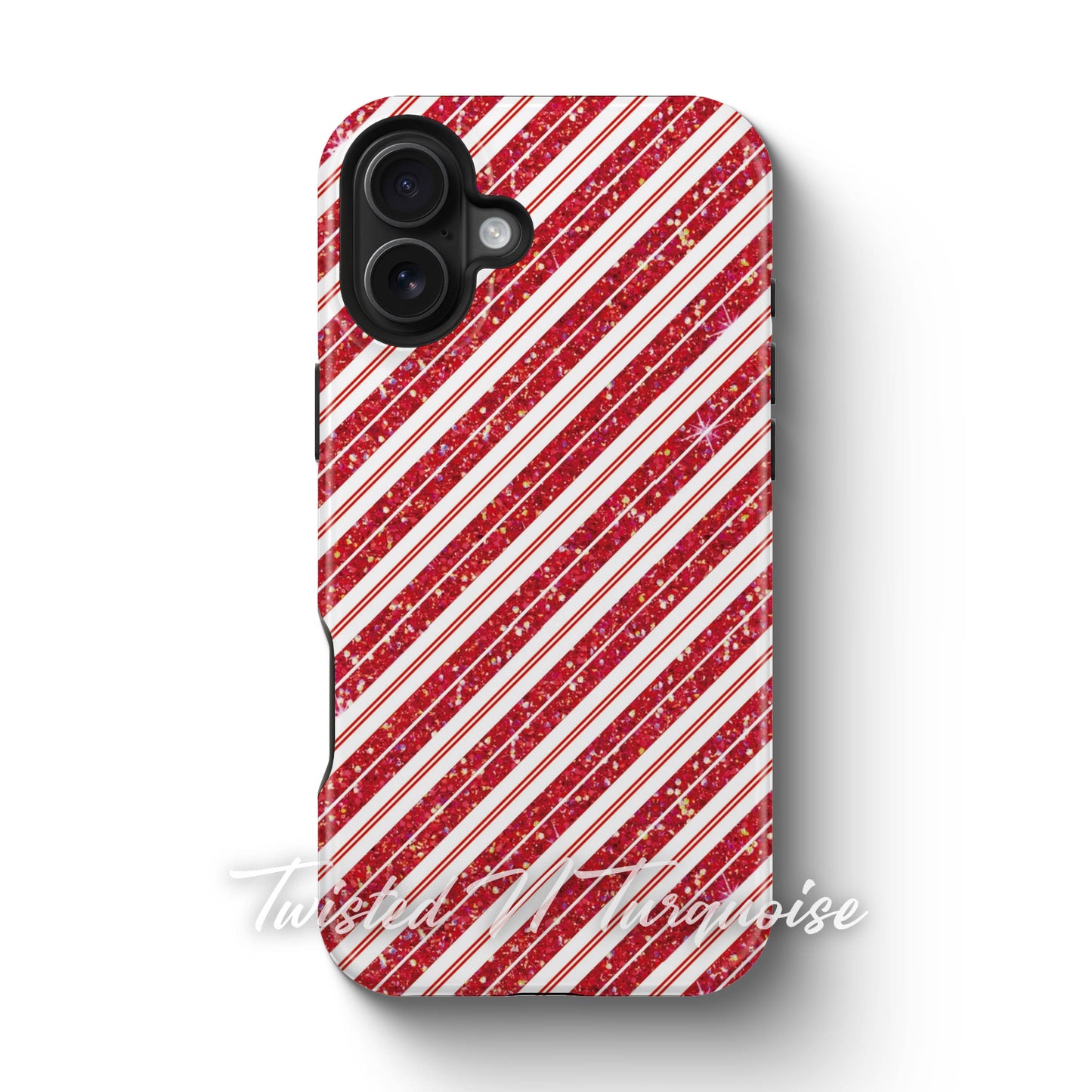 Candy Cane Glitter Tough Phone Case