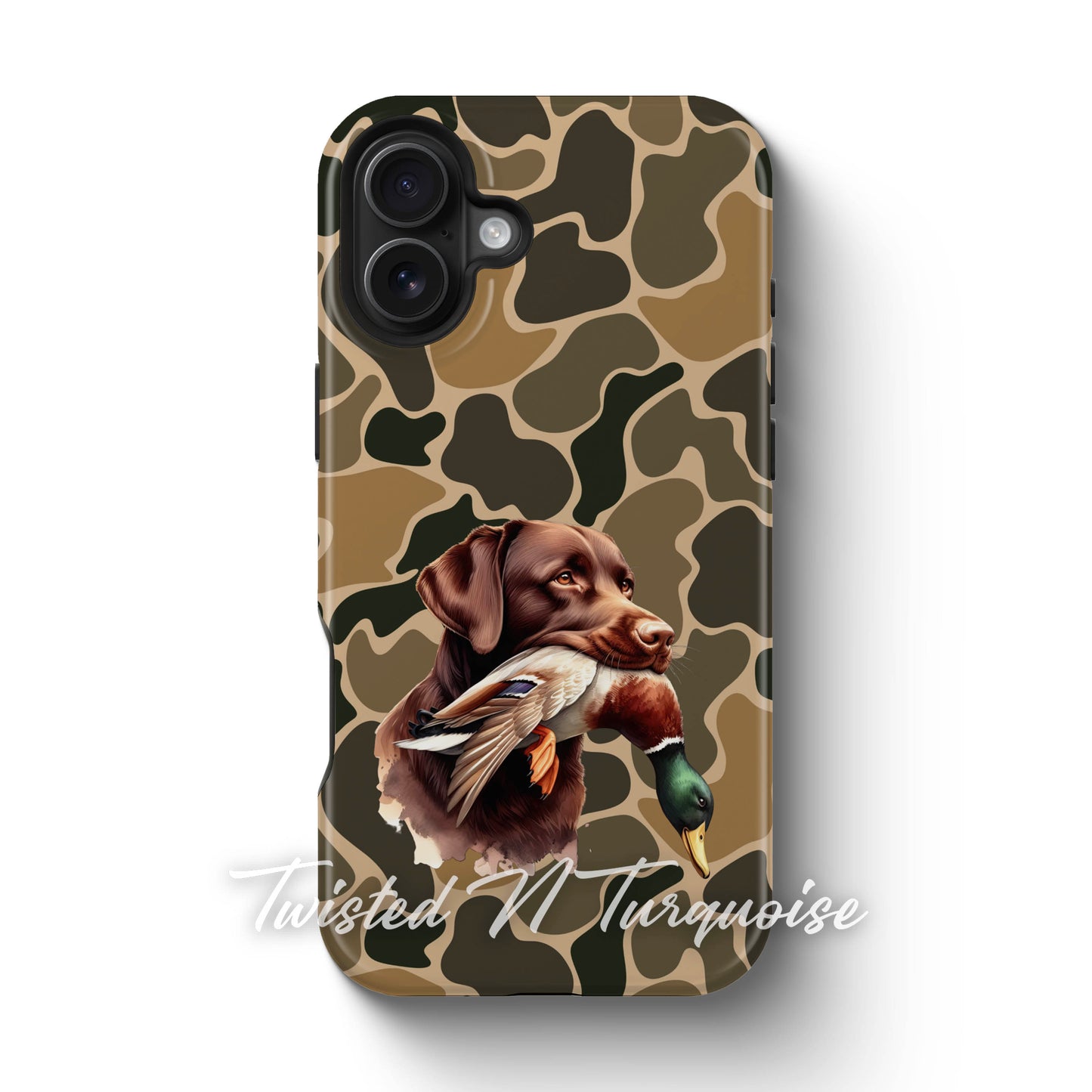 Chocolate Brown Lab Duck Camo Tough Phone Case
