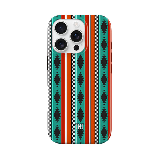 Halloween Striped Aztec Western Tough MagSafe Phone Case