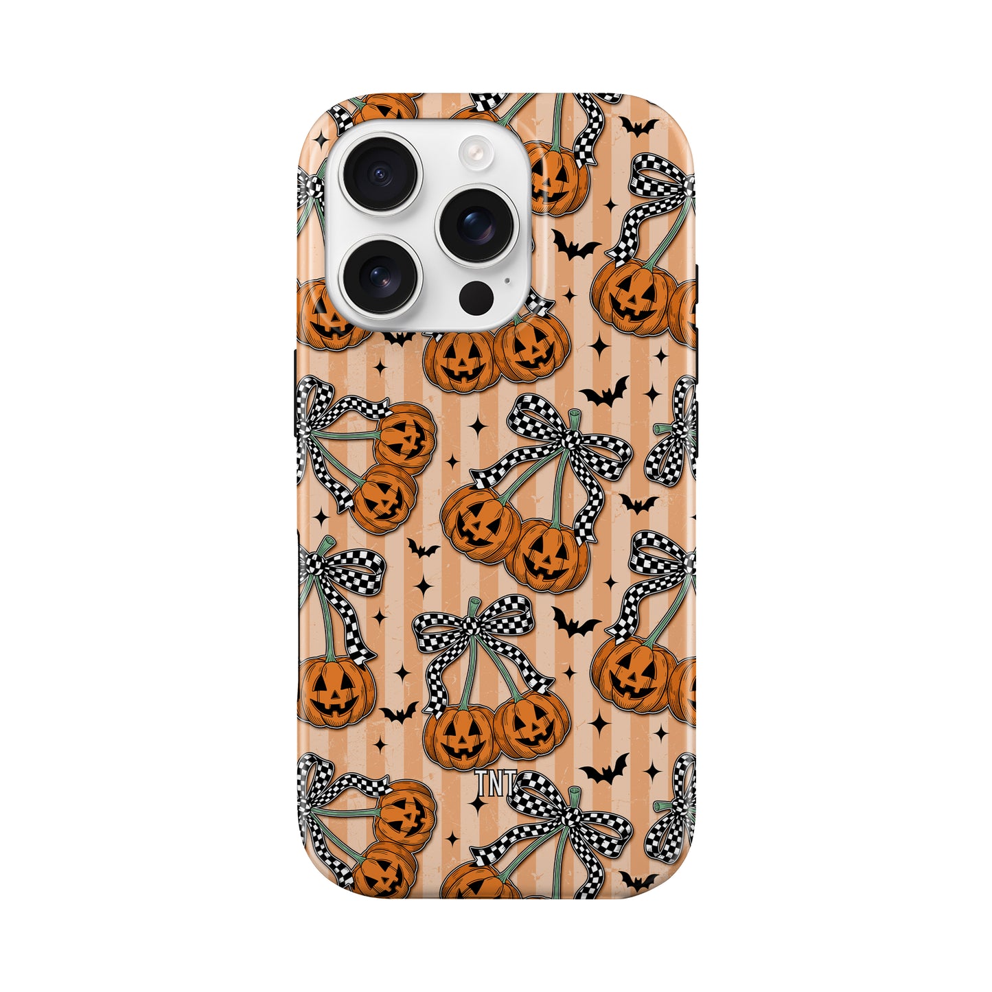 Pumpkin Checkered Cherries Halloween Tough Magnetic Mobile Phone Case