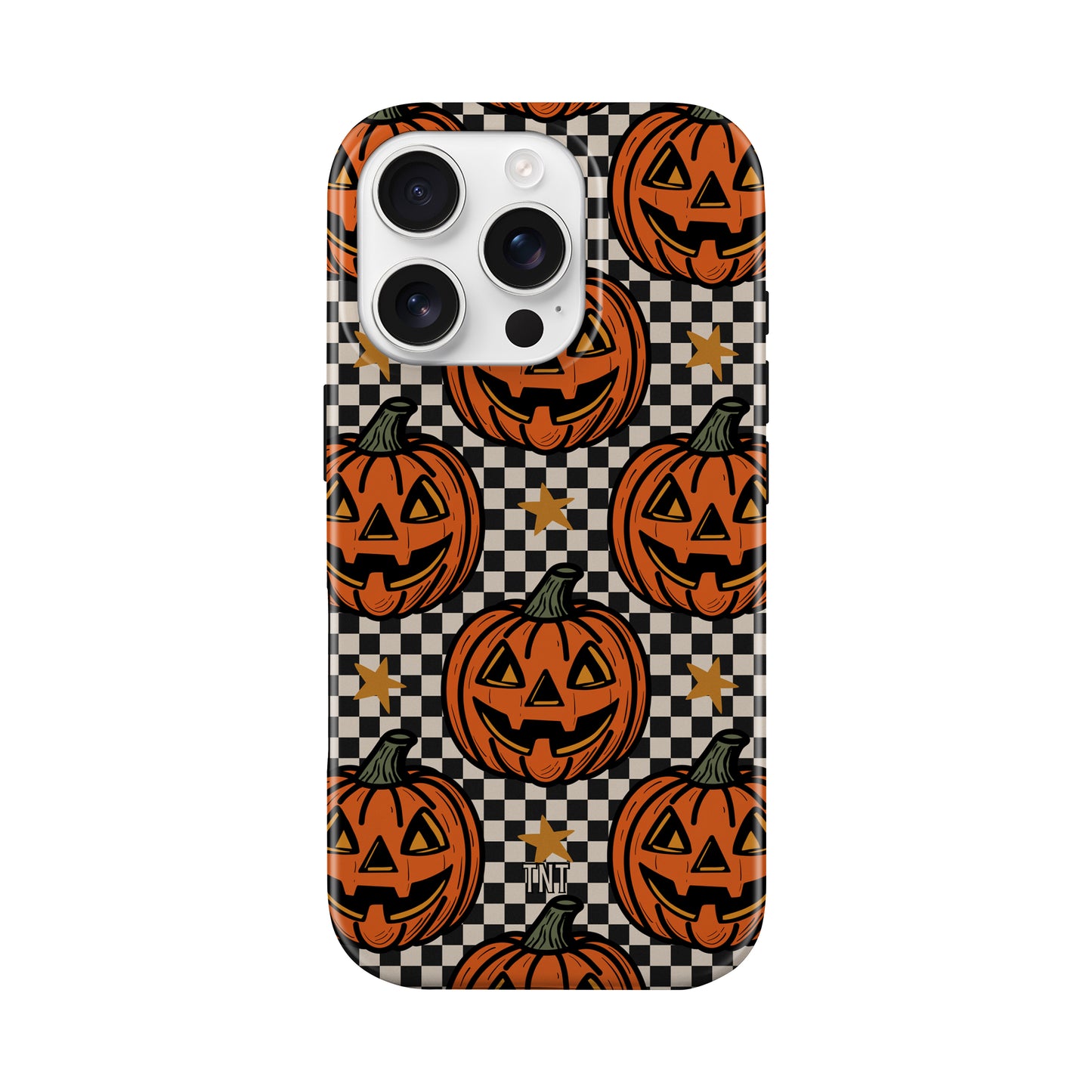 Vintage Jack-o’-lantern Pumpkin Checkered MagSafe Phone Case