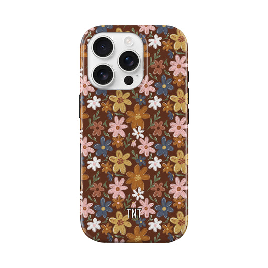 Brown Fall Florals Tough MagSafe Phone Case