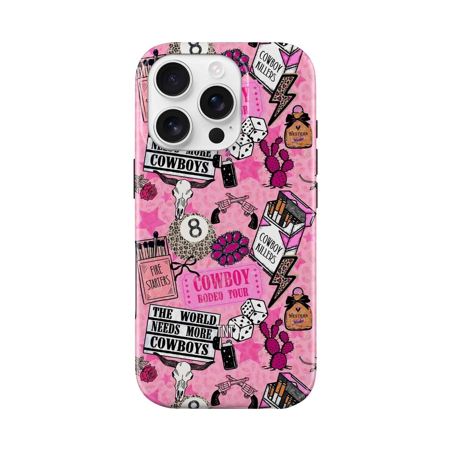 Pink Cowboy Collage Tough MagSafe Phone Case