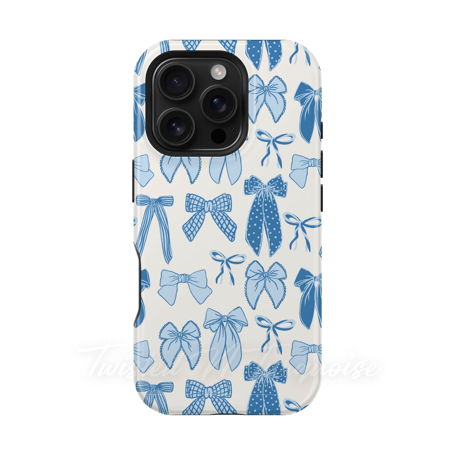 Winter Bows Blue Tough Magnetic Phone Case