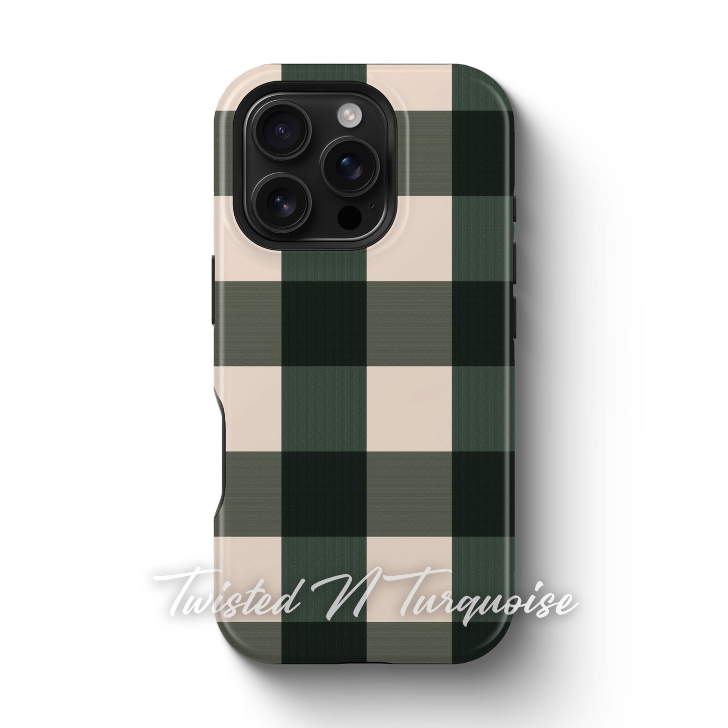 Green Plaid Magnetic Tough Phone Case