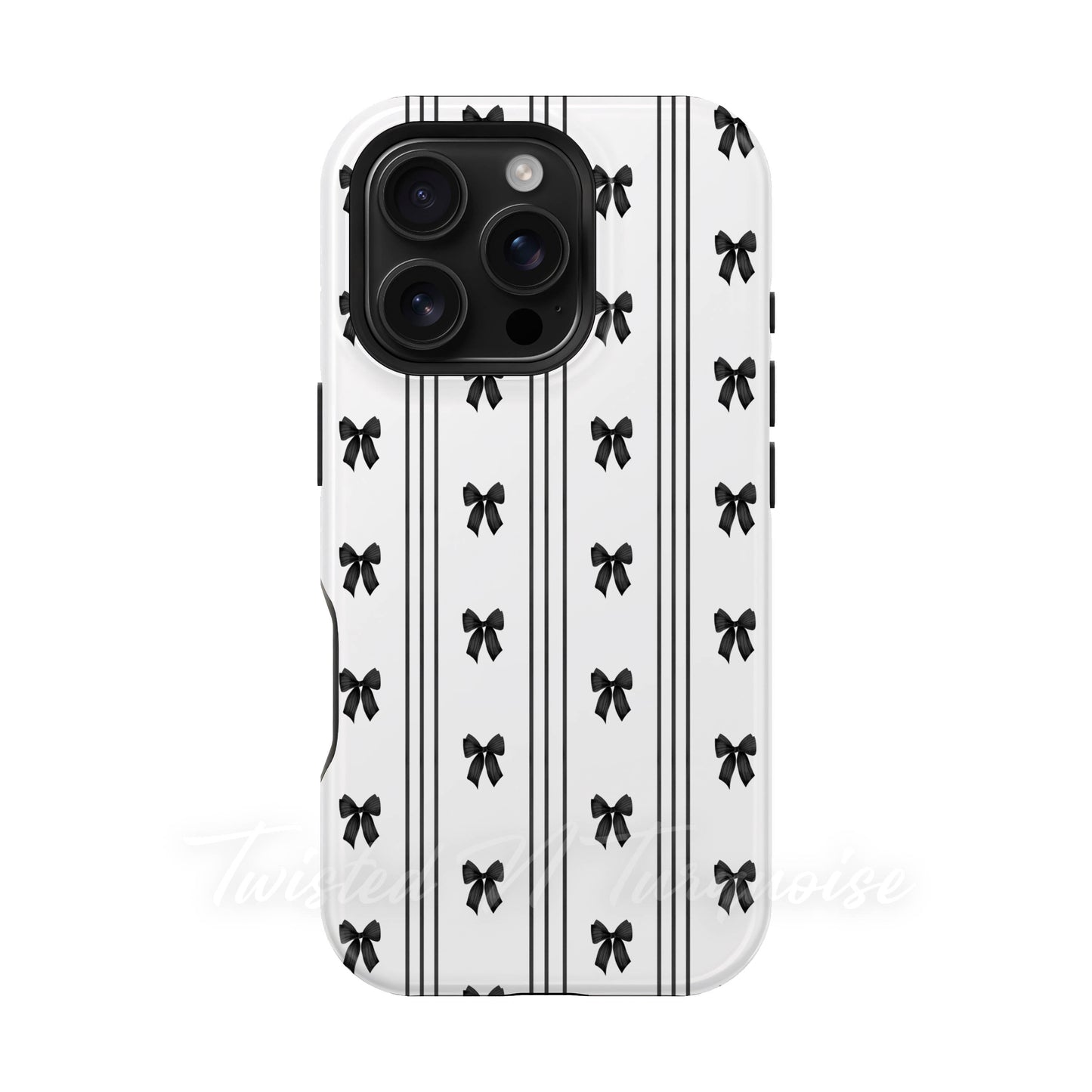 Black Stripes Bows MagSafe Phone Case