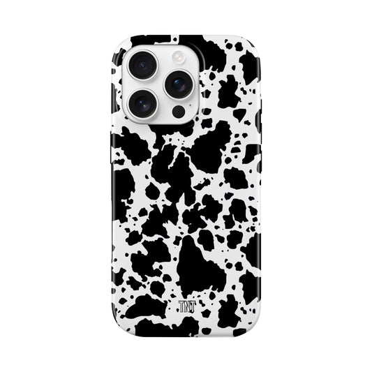Black Cow Print Western Tough MagSafe Phone Case