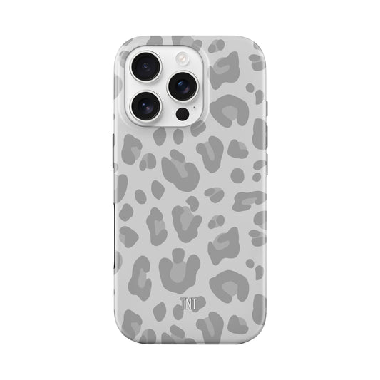Grey Cheetah Print Tough MagSafe Phone Case