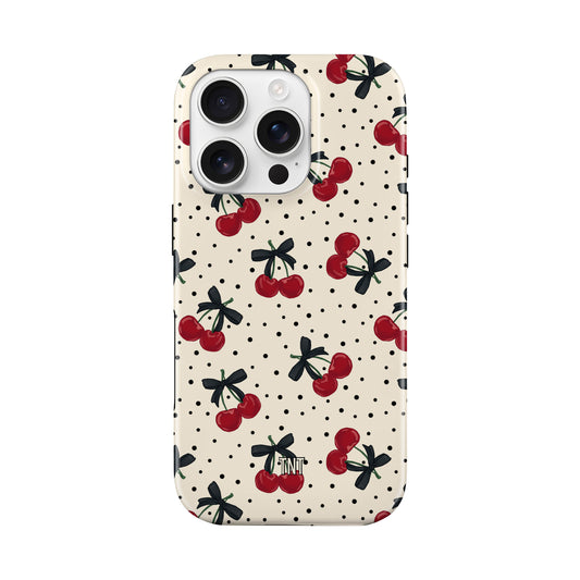 Polka Dot Cherries Girly Bows Tough Magnetic Phone Case