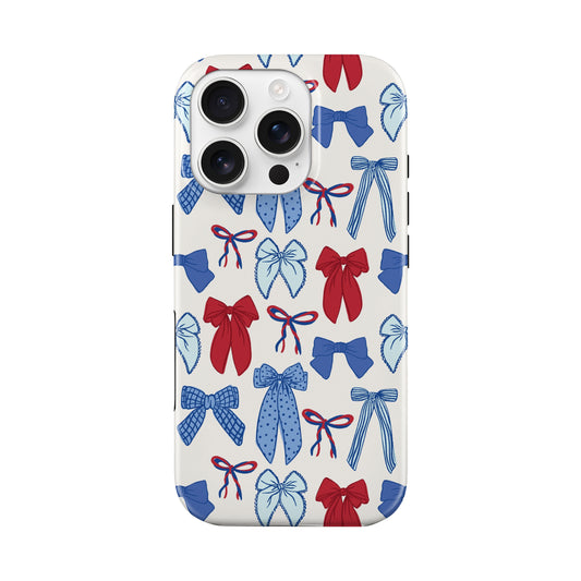 Patriotic Bow Collage America July 4th Tough MagSafe Phone Case