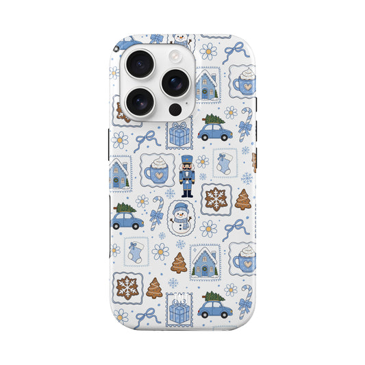 Blue Christmas Snowman Christmas Tough MagSafe Phone Case