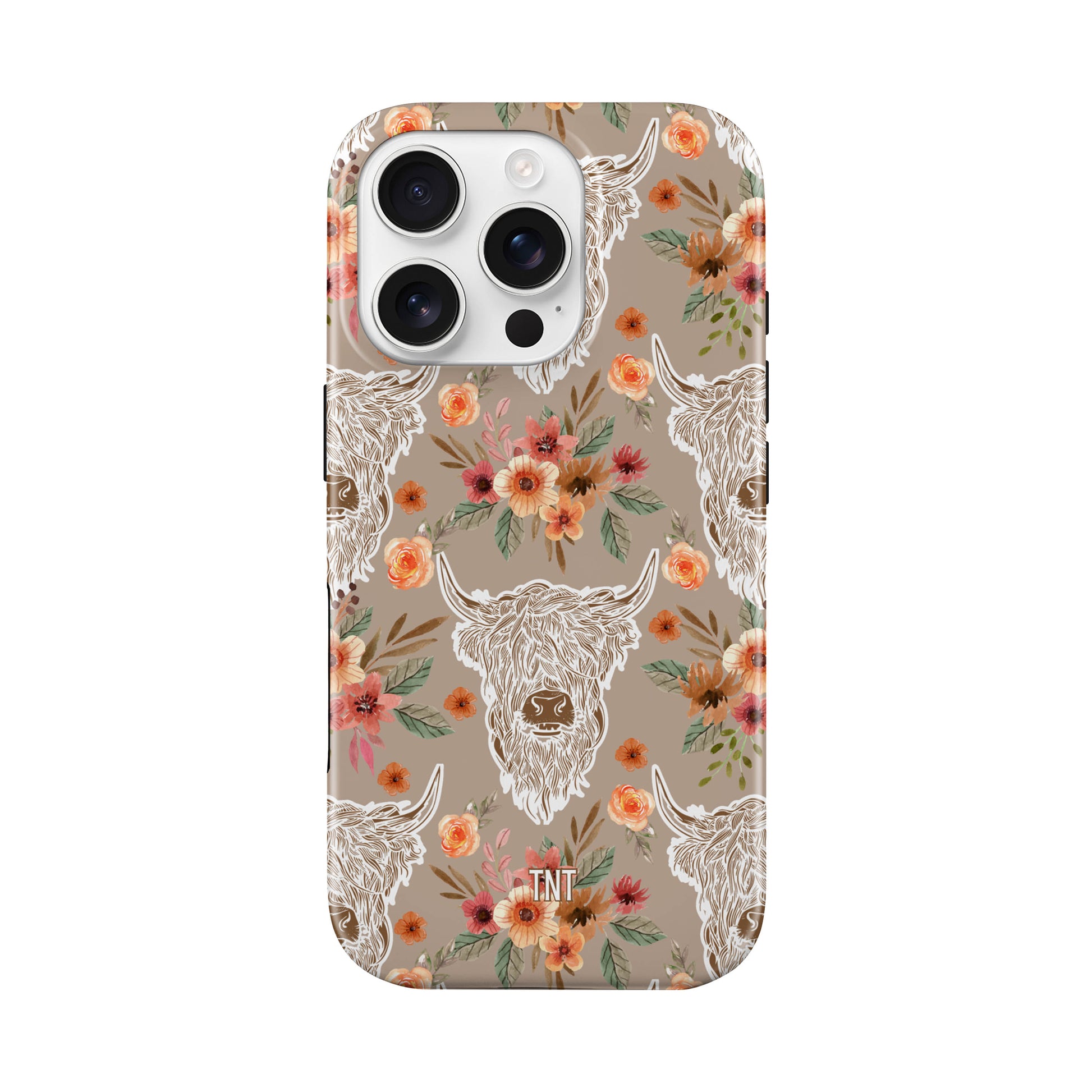 Neutral Boho Highland Cows Phone Case iPhone 16e / Shell only (You already have required foundation) Neutral Boho Highland Cows Phone Case iPhone 16e / Shell only (You already have required foundation)