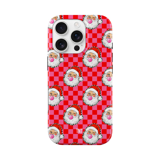 Checkered Zebra Santa Christmas Tough MagSafe Phone Case
