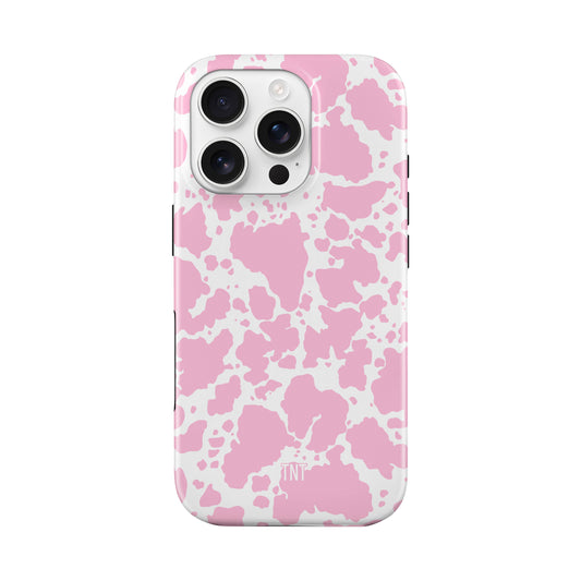 Pink Cowprint Valentine Tough Magnetic Phone Case
