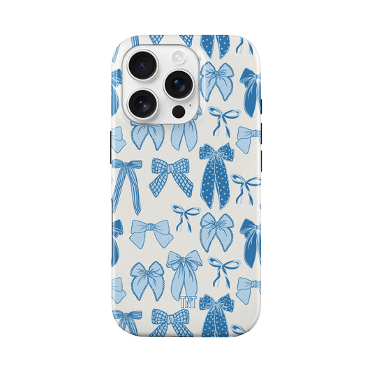Blue Bows Girly Coquette Tough Magnetic Phone Case