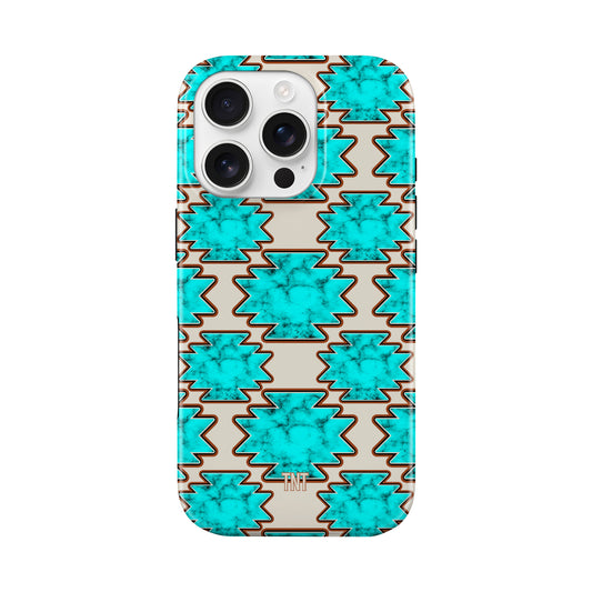 Turquoise Marble Aztec Western Tough Magnetic Mobile Phone Case