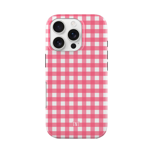 Pink Summer Gingham Tough MagSafe Phone Case