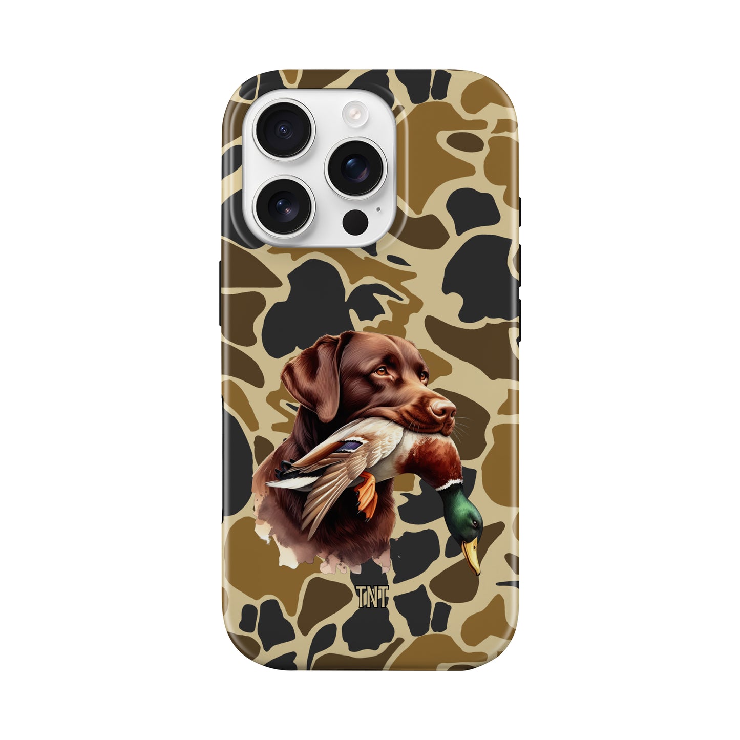 Brown Chocolate Lab Duck Camo Hunting Tough MagSafe Phone Case