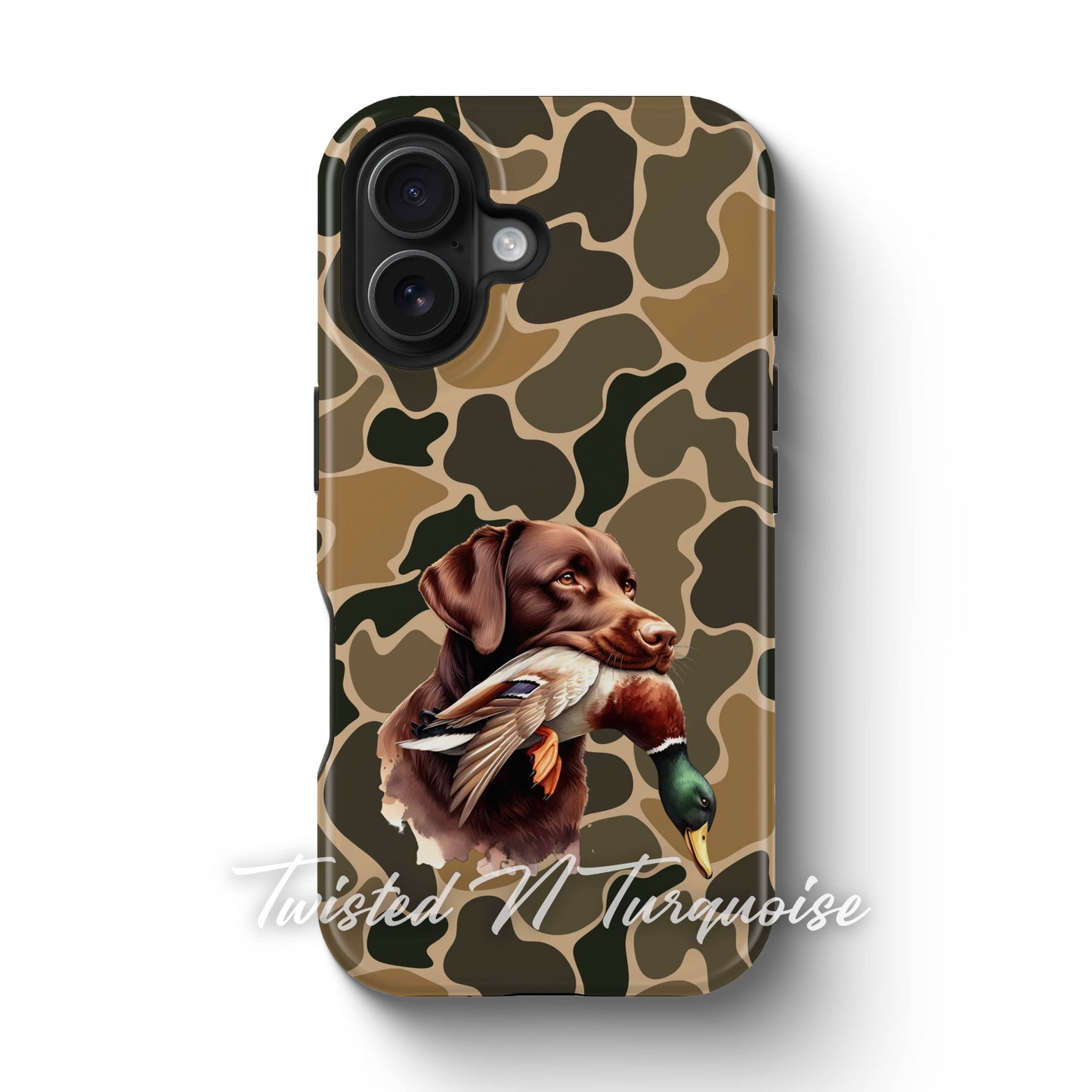 Chocolate Brown Lab Duck Camo Tough Phone Case